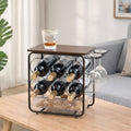 Countertop Wine Rack with Glass Holder & Cork Drawer