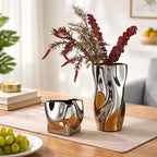 Modern Sculptural Stainless Steel Vase