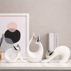 Modern Abstract Cat Figurine Set (Set of 3)