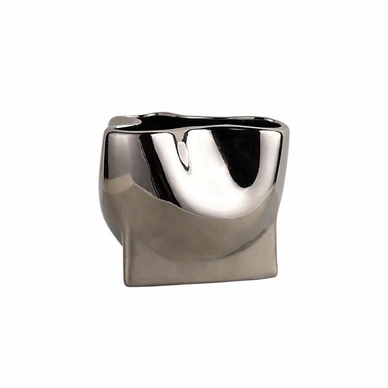Modern Sculptural Stainless Steel Vase