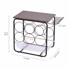 Countertop Wine Rack with Glass Holder & Cork Drawer