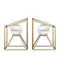 Crystal Sphere Bookends Set