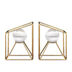 Crystal Sphere Bookends Set