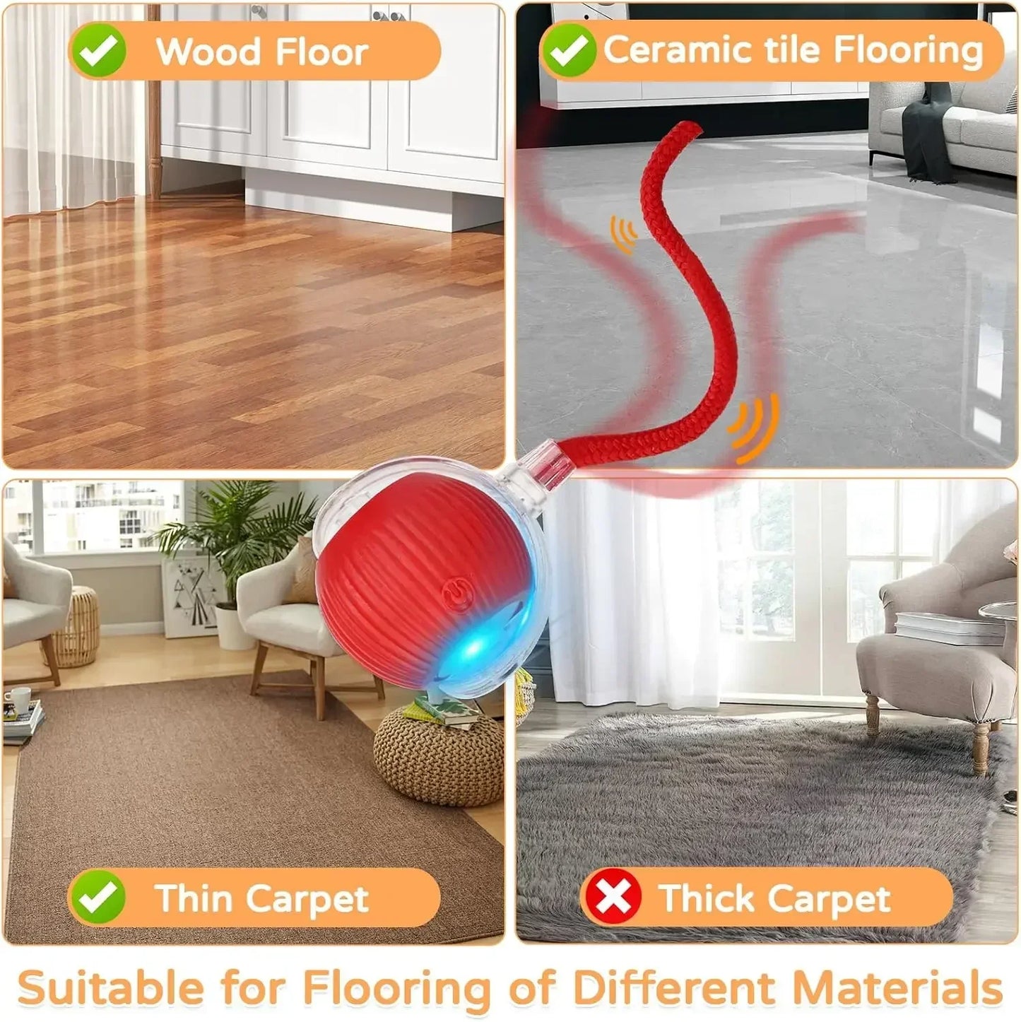 Magic Ball with Lights - Rechargeable, cat's favorite toy!